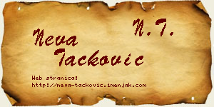 Neva Tacković vizit kartica